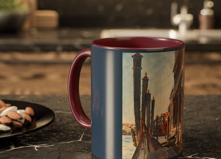 Gondola Moorings on the Grand Canal by John Singer Sargent Colorful Mugs (11oz, 15oz)