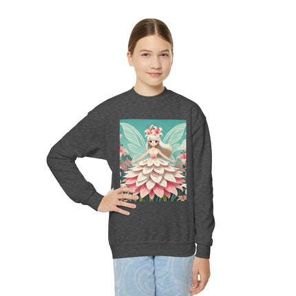 Lily Fairy in Bloom Youth Crewneck Sweatshirt – Grace, Renewal & Gentle Magic