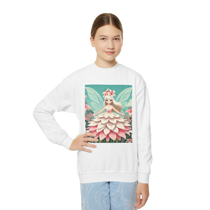 Lily Fairy in Bloom Youth Crewneck Sweatshirt – Grace, Renewal & Gentle Magic