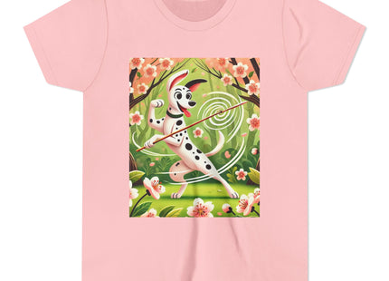 Dalmatian Dance in the Cherry Blossom Grove Youth Short Sleeve Tee