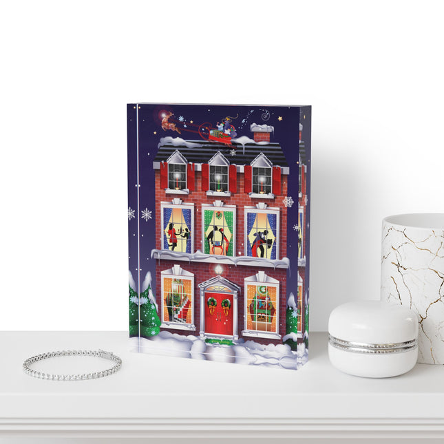 A Christmas Eve Celebration Acrylic Art Block
