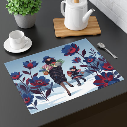 🎁🌺 The Christmas Gift Garden Placemat – Art Deco Holiday Elegance