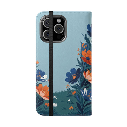 🌺🎩 The Lady Of The Grand Flower Garden Flip Case – Art Deco Floral Fantasy