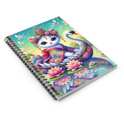 Geisha Kitten’s River Voyage Spiral Notebook - Ruled Line