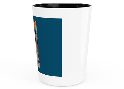 Modern Gallants with Morning Glories by Tsukioka Yoshitoshi Ceramic Shot Glass