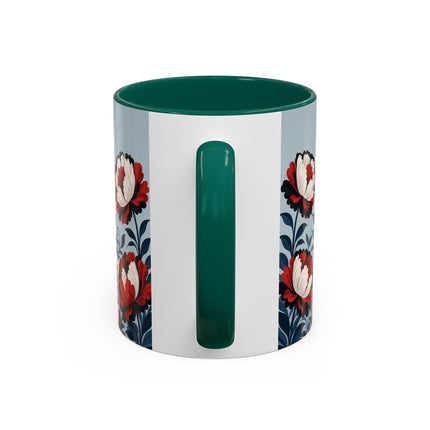 ❤️🌺 The Scarlet Blossom Dancer Colorful Mug – Art Deco Fashion Whimsy