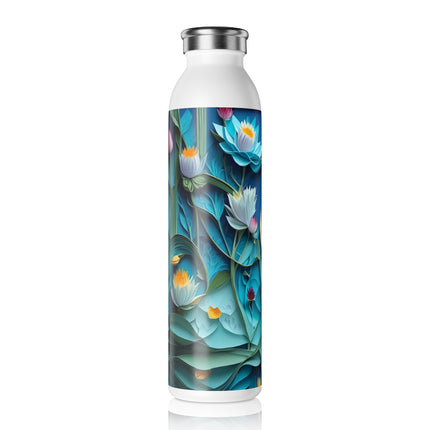 Ethereal Moonlit Lake Slim Water Bottle