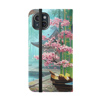 🌸✨ Cyberpunk Geisha Flip Case – Neon Elegance & Futuristic Grace