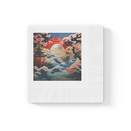 Twilight Serenity White Coined Napkins