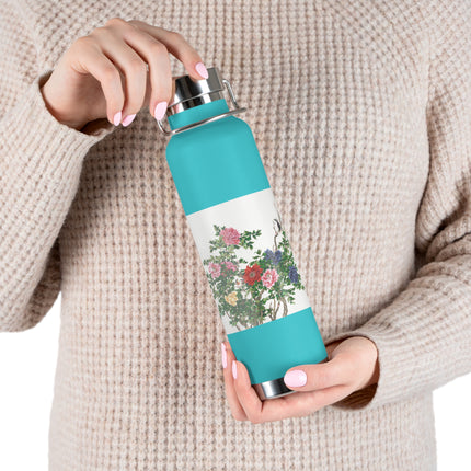 Peonies and Birds by Okamoto Shuki Copper Vacuum Insulated Bottle, 22oz