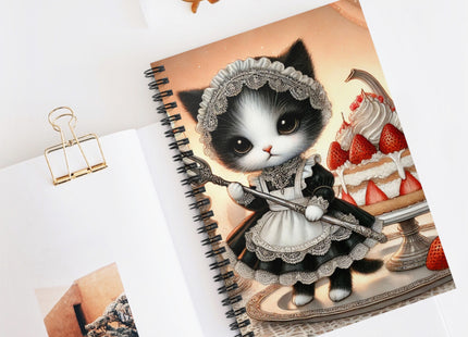 Patisserie Kitten Spiral Notebook — Ruled Line