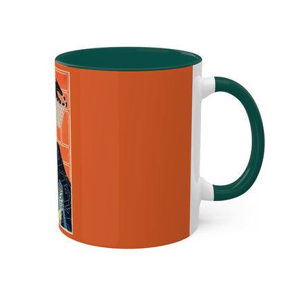 The Actor Kawarasaki Gonjūrō for a Fire Troupe by Tsukioka Yoshitoshi Colorful Mugs, 11oz