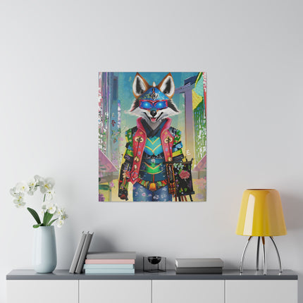 Cyber Hyena Matte Canvas, Stretched, 0.75"