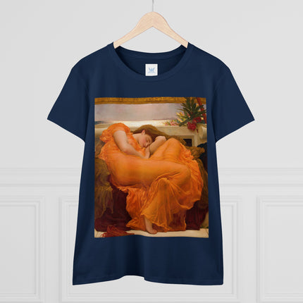 Flaming June by Frederic Leighton Women's Midweight Cotton Tee