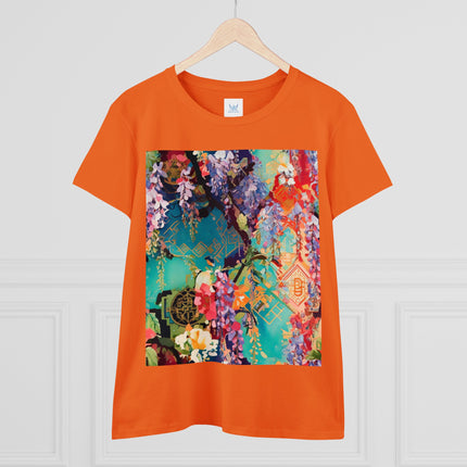 Golden Wisteria Symphony Women's Midweight Cotton Tee