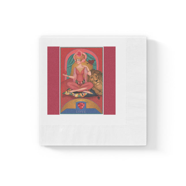 July & Ruby Zodiac White Coined Napkins