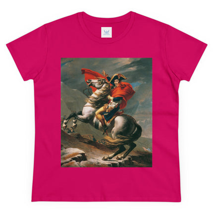 Napoleon Crossing the Alps by Jacques-Louis David Women's Midweight Cotton Tee