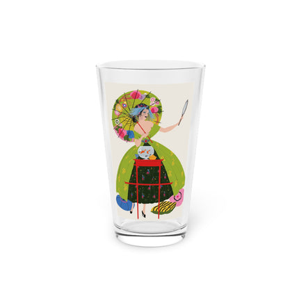 Lady with the Golden Fish Pint Glass – Whimsical Fashion & Playful Fantasy