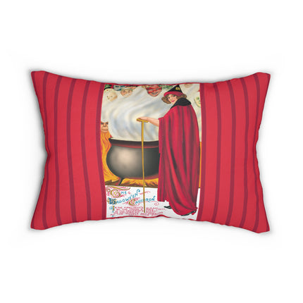 The Hallowe'en Cauldron In the Firelight's Gleam Spun Polyester Lumbar Pillow