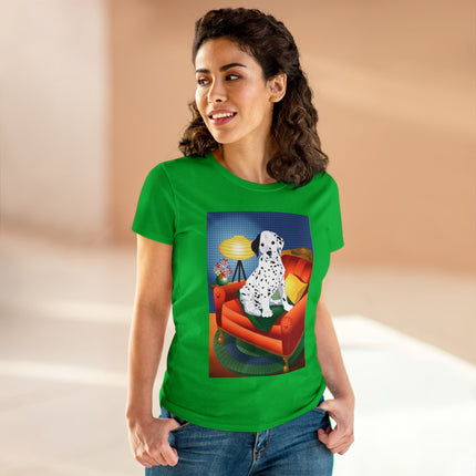 A Dalmatian's Cozy Corner Women's Midweight Cotton Tee