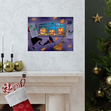 Whimsical Halloween Mischief Matte Horizontal Posters