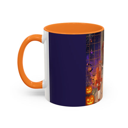 🌙🎃 The Moonlit Parlor Masquerade Colorful Mug – Elegant Halloween Romance