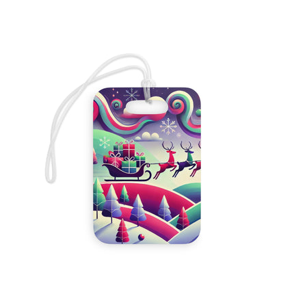 Festive Reindeer Flight Luggage Tag