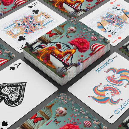 Reading in a Painted Garden Playing Cards