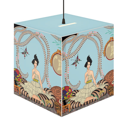 Minuit … ou l’appartement à la mode by George Barbier Light Cube Lamp