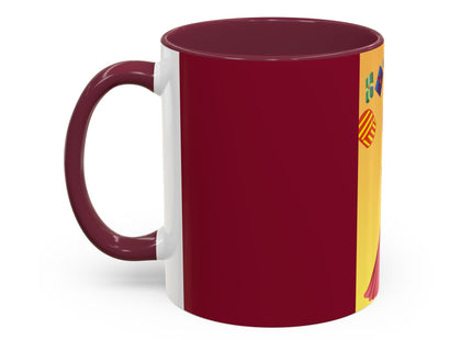 Elegant Holiday Woman with Gifts Colorful Mugs (11oz, 15oz)
