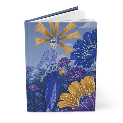 🌞💜 The Lady Of The Golden Sunflower Garden Hardcover Journal – Art Deco Floral Fantasy