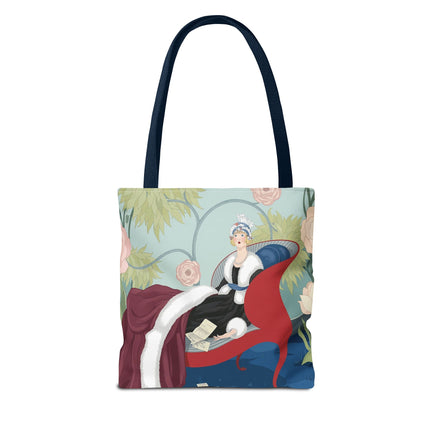 💌🌸 The Lady Of The Secret Letters Tote Bag – Art Deco Floral Elegance