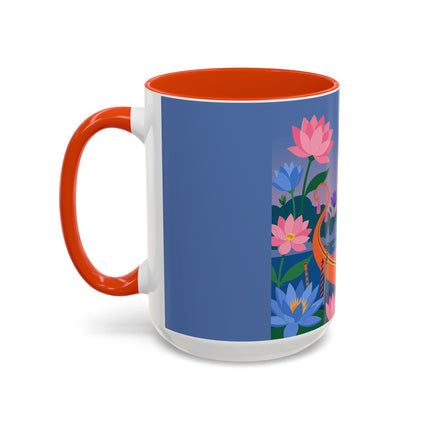 The Lady Of The Lotus Voyage Colorful Mugs – Art Deco Botanical Elegance