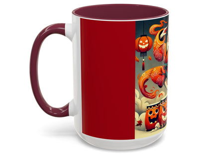 Jack-O’-Lantern Drums & The Kabuki Rabbit Colorful Mugs (11oz, 15oz)