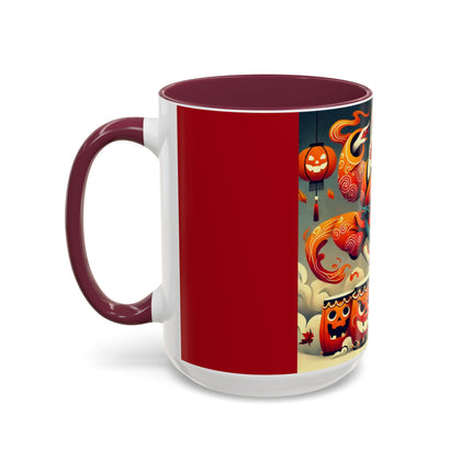 Jack-O’-Lantern Drums & The Kabuki Rabbit Colorful Mugs (11oz, 15oz)
