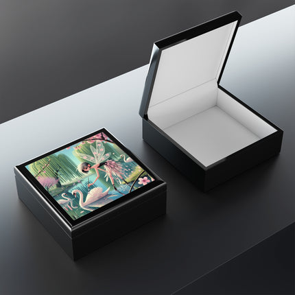 Fairy Painting the Swan Jewelry Box – Whispers of Creation