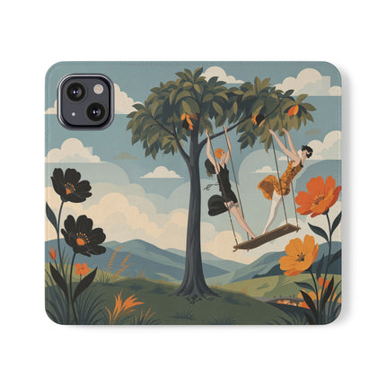 🌳🌺 The Ladies Of The Garden Swing Flip Case – Art Deco Floral Adventure