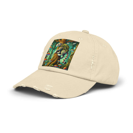 Silent Stripes Unisex Distressed Cap