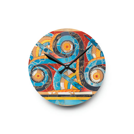 Reproduction of S-Spiral Frieze by Emile Gilliéron Acrylic Wall Clock, Round and Square