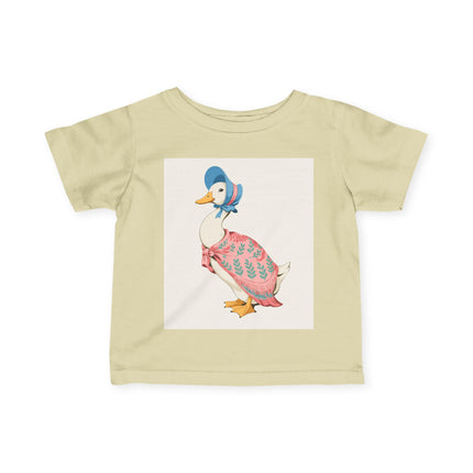 🪿🌸 The Little Pink Garden Goose Infant Fine Jersey Tee – Whimsical Storybook Charm