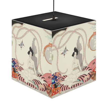 Minhuit … ou l’appartement a la mode by George Barbier Light Cube Lamp