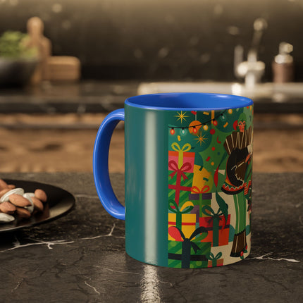 🎄✨ The Lady Of The Christmas Ornament Colorful Mug – Art Deco Holiday Fantasy