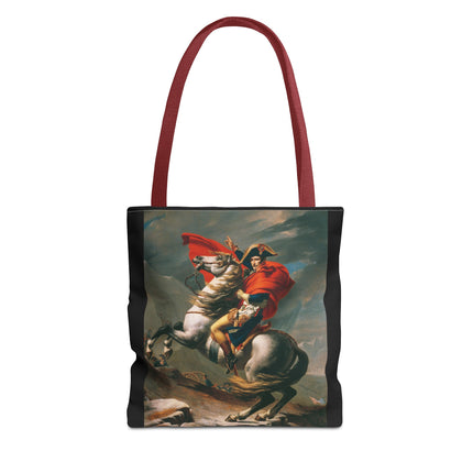 Napoleon Crossing the Alps by Jacques-Louis David Tote Bag (AOP)