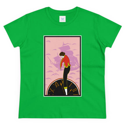 Woman Waiting for her Beloved at 1:59 by Kobayashi Kaichi Women's Midweight Cotton Tee