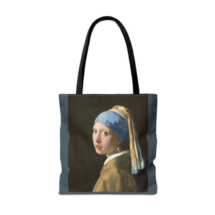 Girl with a Pearl Earring by Johannes Vermeer Tote Bag (AOP)