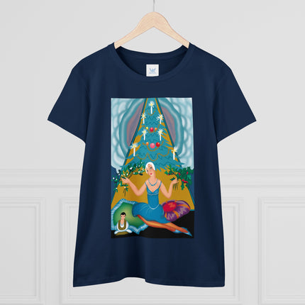 Art Deco Christmas Elegance Women's Midweight Cotton Tee