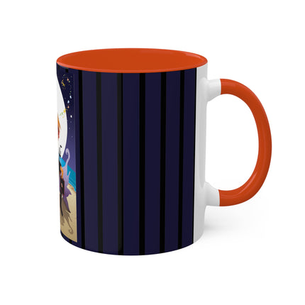 Moonlit Pirate Halloween Colorful Mugs, 11oz