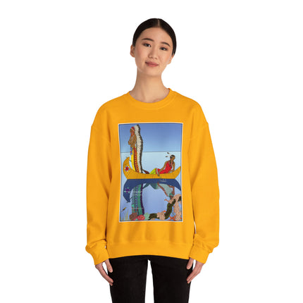 Le long du Missouri (Indian couple on the Missouri River) by George Barbier Heavy Blend™ Crewneck Sweatshirt