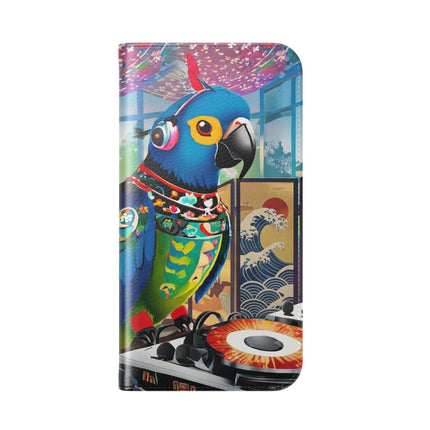 🎧🦜 Parrot DJ Flip Case – Neon Beats & Cyber Groove