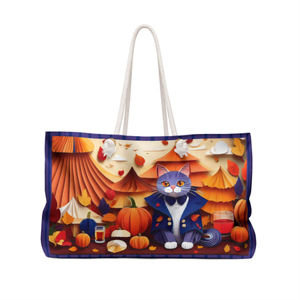 British Shorthair at an Autumn Market Weekender Bag